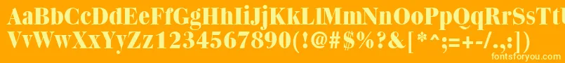 Quantasextrabold-fontti – keltaiset fontit oranssilla taustalla