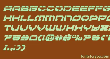 Pulsarclasslaserital font – Green Fonts On Brown Background