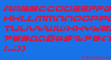 Pulsarclasslaserital font – Red Fonts On Blue Background