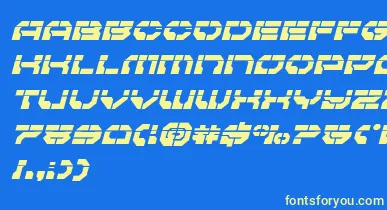 Pulsarclasslaserital font – Yellow Fonts On Blue Background