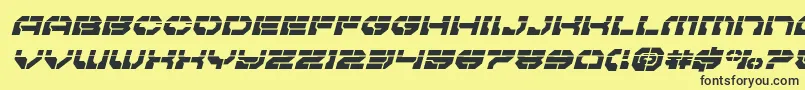 Pulsarclasslaserital Font – Black Fonts on Yellow Background