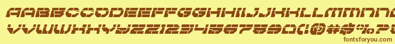 Pulsarclasslaserital Font – Brown Fonts on Yellow Background