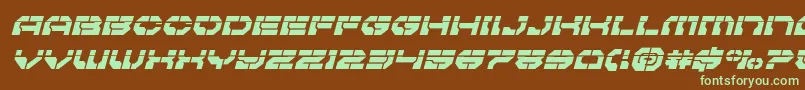 Pulsarclasslaserital Font – Green Fonts on Brown Background