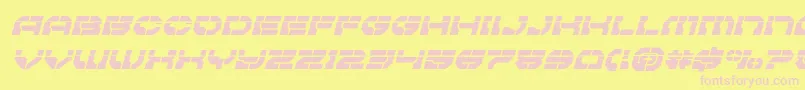 Pulsarclasslaserital Font – Pink Fonts on Yellow Background