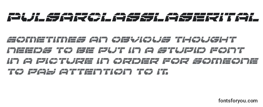 Review of the Pulsarclasslaserital Font