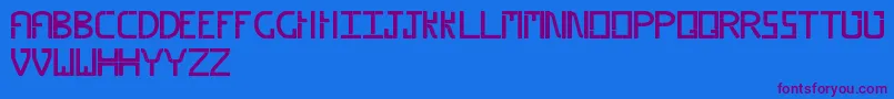 Piped-Schriftart – Violette Schriften auf blauem Hintergrund