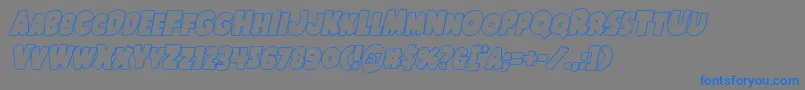 Shablagoooutital-Schriftart – Blaue Schriften auf grauem Hintergrund