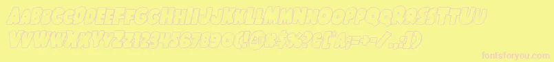 Shablagoooutital-Schriftart – Rosa Schriften auf gelbem Hintergrund