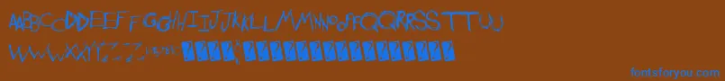 Shreddingharder Font – Blue Fonts on Brown Background