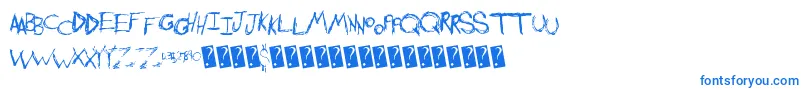 Шрифт Shreddingharder – синие шрифты на белом фоне