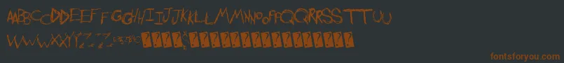 Шрифт Shreddingharder – коричневые шрифты на чёрном фоне