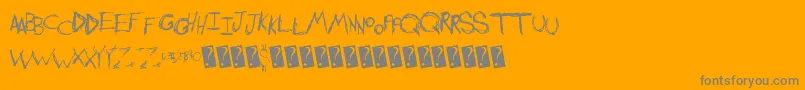 Shreddingharder-Schriftart – Graue Schriften auf orangefarbenem Hintergrund