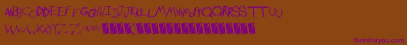 Shreddingharder Font – Purple Fonts on Brown Background