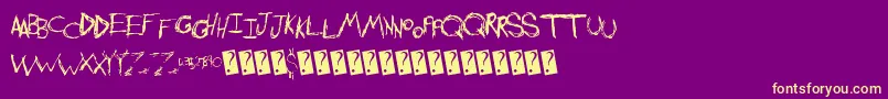 Shreddingharder Font – Yellow Fonts on Purple Background