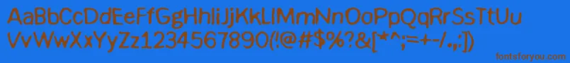 DigiZiggy Font – Brown Fonts on Blue Background