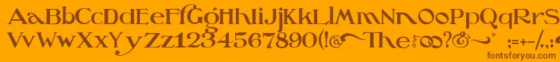 Weitere Informationen zur OzswizardScarecrow-Schriftart OzswizardScarecrow-Schriftart – Braune Schriften auf orangefarbenem Hintergrund