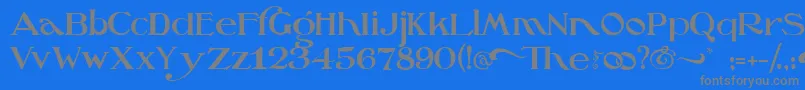 OzswizardScarecrow-Schriftart – Graue Schriften auf blauem Hintergrund