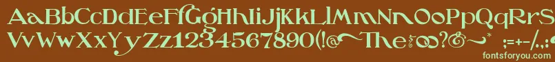 OzswizardScarecrow-Schriftart – Grüne Schriften auf braunem Hintergrund