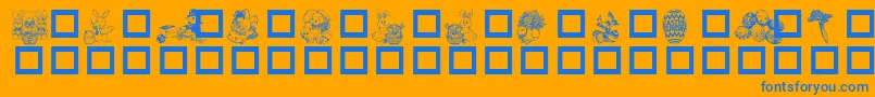 DestinysEasterDings Font – Blue Fonts on Orange Background