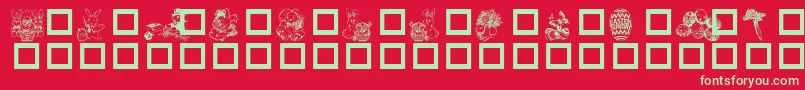 フォントDestinysEasterDings – 赤い背景に緑の文字