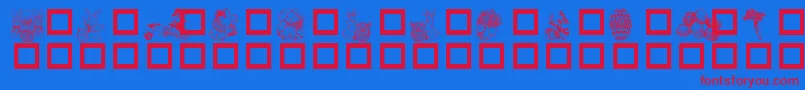 DestinysEasterDings Font – Red Fonts on Blue Background