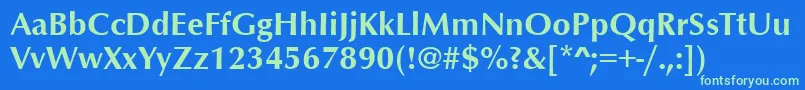 OptimumBold Font – Green Fonts on Blue Background
