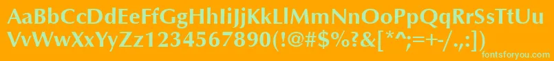 OptimumBold Font – Green Fonts on Orange Background