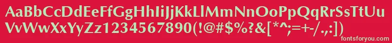 OptimumBold Font – Green Fonts on Red Background