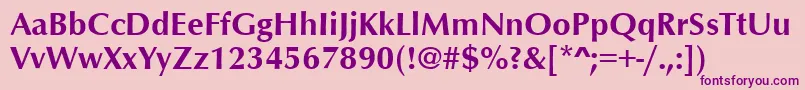 OptimumBold-Schriftart – Violette Schriften auf rosa Hintergrund
