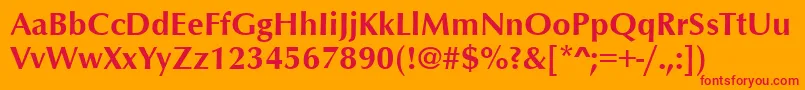 OptimumBold Font – Red Fonts on Orange Background