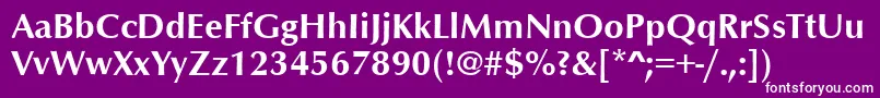 OptimumBold-fontti – valkoiset fontit violetilla taustalla