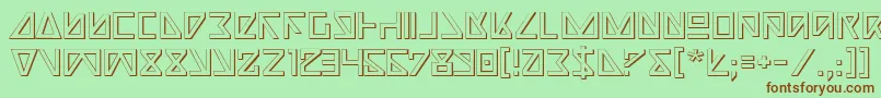 NickTurbo3D Font – Brown Fonts on Green Background