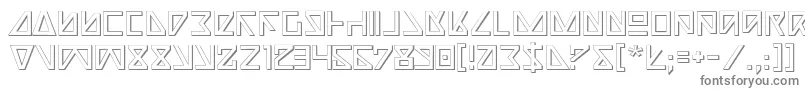 フォントNickTurbo3D – 白い背景に灰色の文字