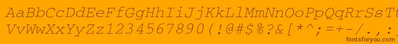 fuente CouriercOblique – Fuentes Marrones Sobre Fondo Naranja
