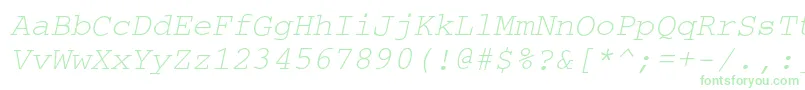 CouriercOblique-Schriftart – Grüne Schriften auf weißem Hintergrund