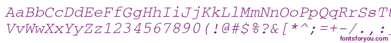フォントCouriercOblique – 紫色のフォント