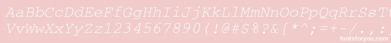 Police CouriercOblique – polices blanches sur fond rose