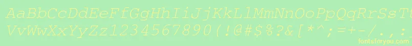Шрифт CouriercOblique – жёлтые шрифты на зелёном фоне