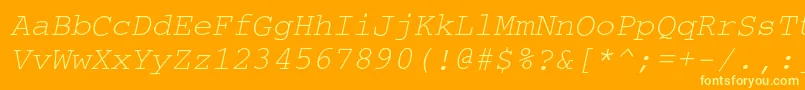 フォントCouriercOblique – オレンジの背景に黄色の文字