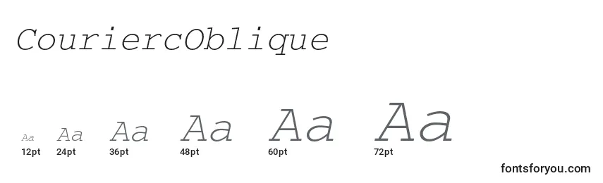 CouriercOblique Font Sizes