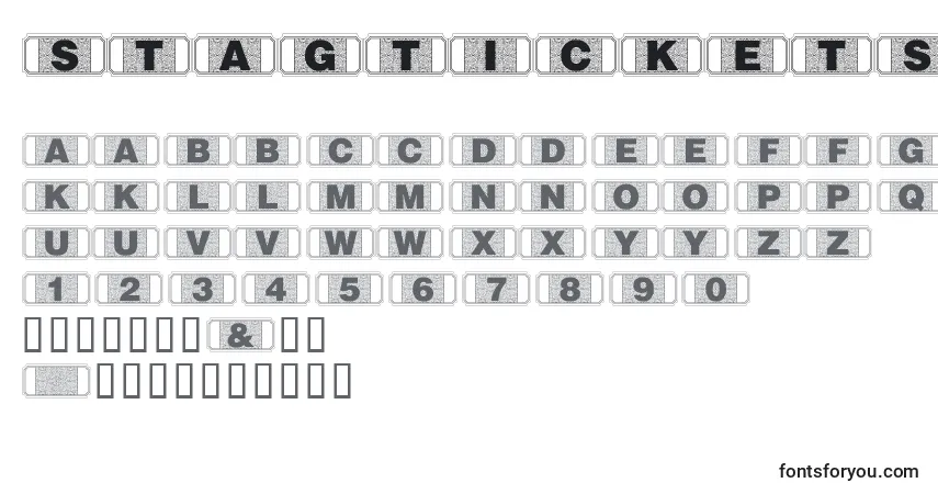 Stagtickets-fontti – aakkoset, numerot, erikoismerkit