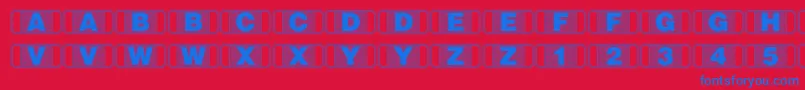 Stagtickets-fontti – siniset fontit punaisella taustalla