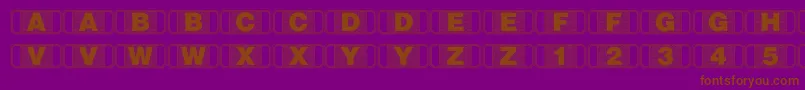 Stagtickets-fontti – ruskeat fontit violetilla taustalla