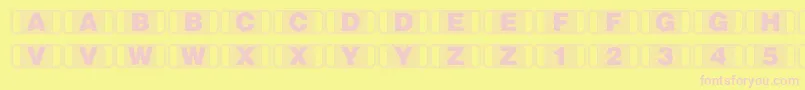 Stagtickets-fontti – vaaleanpunaiset fontit keltaisella taustalla