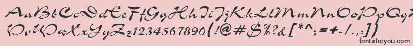 S760ScriptRegular Font – Black Fonts on Pink Background