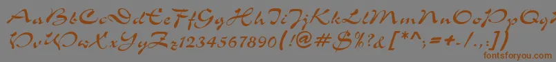 S760ScriptRegular Font – Brown Fonts on Gray Background