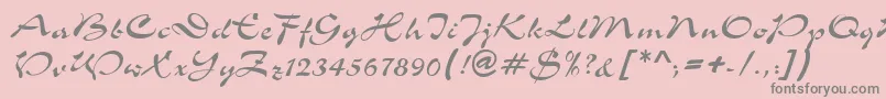 S760ScriptRegular Font – Gray Fonts on Pink Background