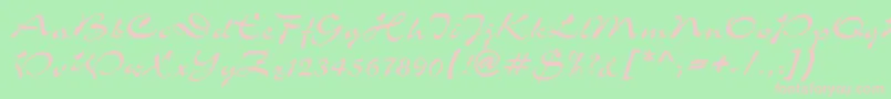 S760ScriptRegular Font – Pink Fonts on Green Background
