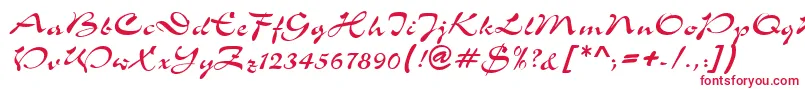 S760ScriptRegular Font – Red Fonts on White Background