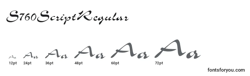 S760ScriptRegular Font Sizes